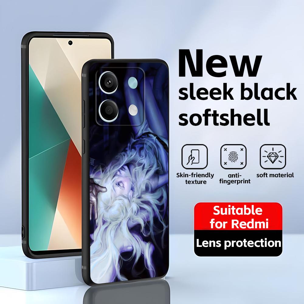 Gothic style cool girl  Phone Case For Redmi Note 14 13 12 11 Pro Plus S 5G 14C A3 Soft Black Phone Cover