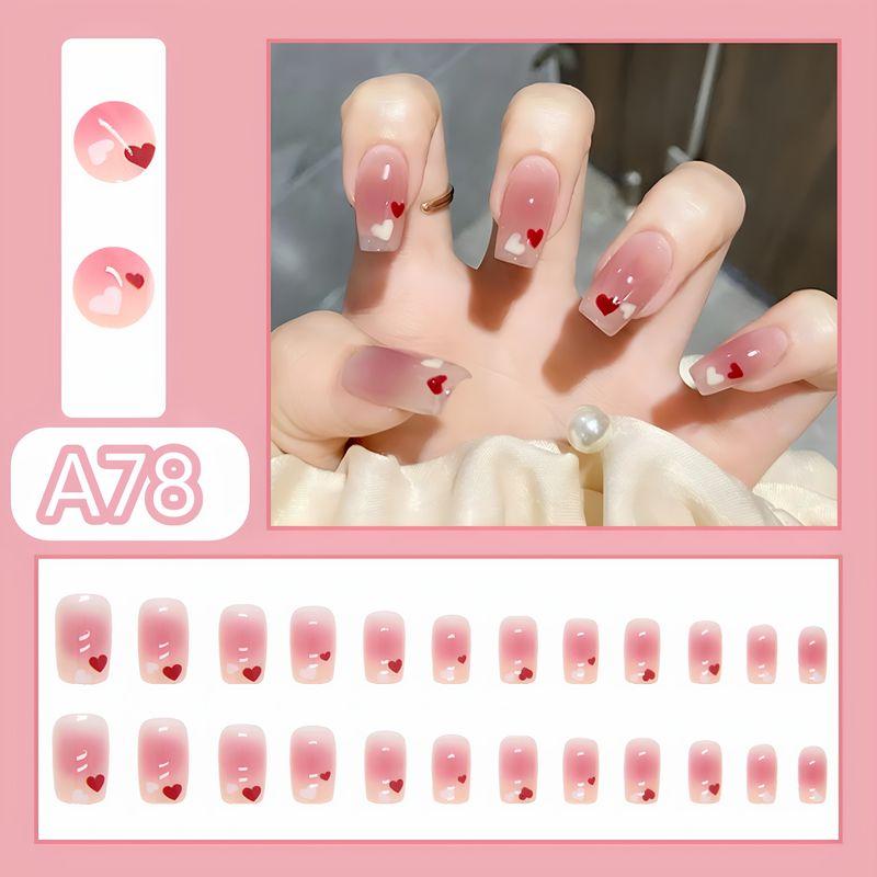 

2025 Новое поступление Ручная броня Наклейки для ногтей Накладные ногти Фантазийные Маленькие Белые Средней длины Длинные Наклейки для ногтей A78 Sweetheart Young Adult