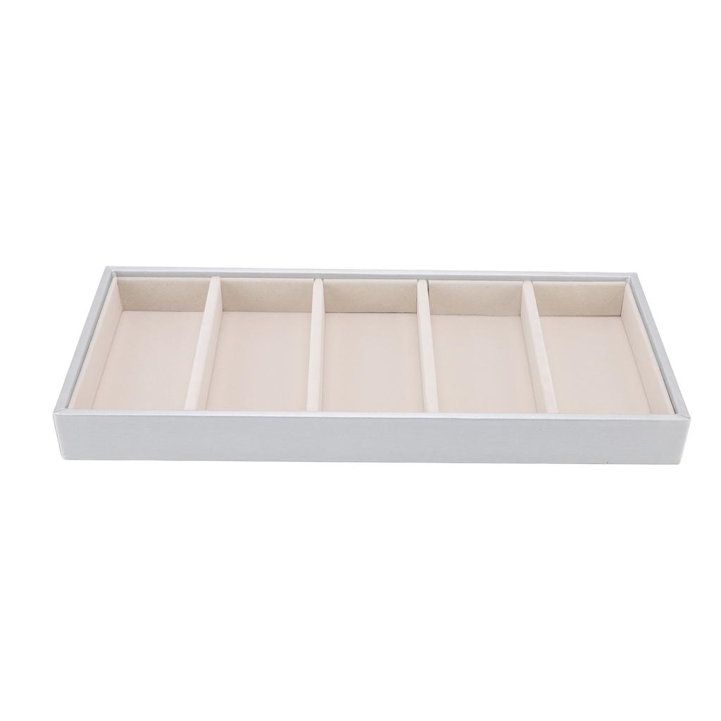 5 Grid Glasses Case Multifunction Space Saving 5 Slot Sunglasses Holder Storage Box Silver Gray