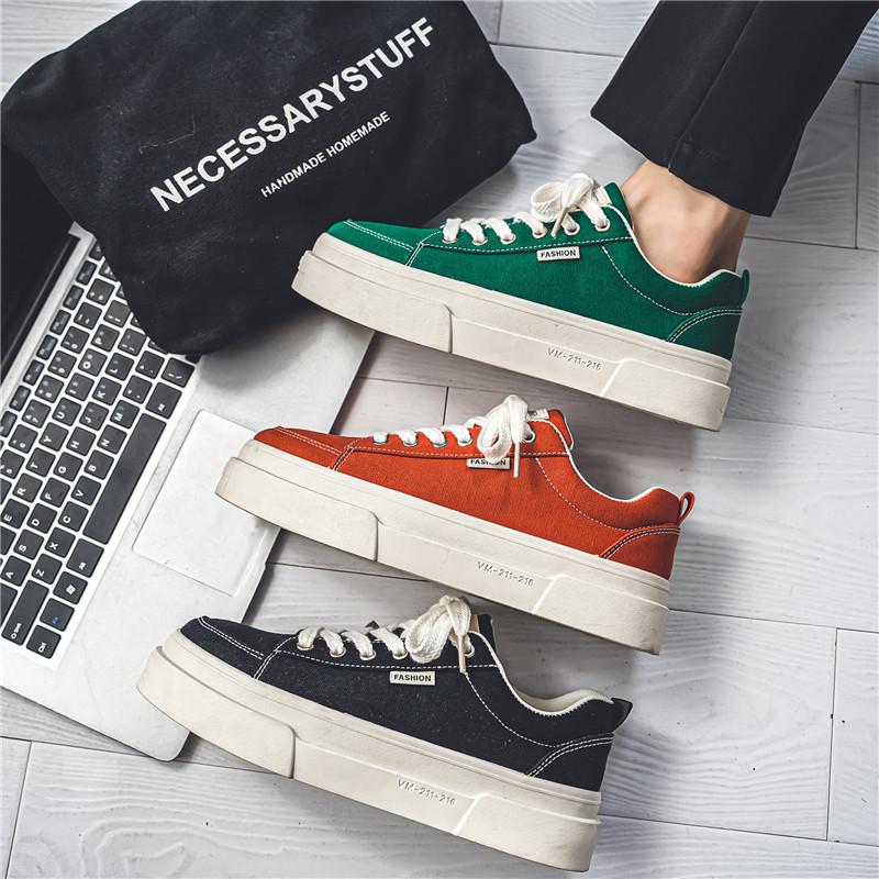 2025 Summer New Men's Low-top Canvas Shoes Student Japanese Hong Kong Style Skateboard Shoes Live Sports and Leisure Men's Shoes