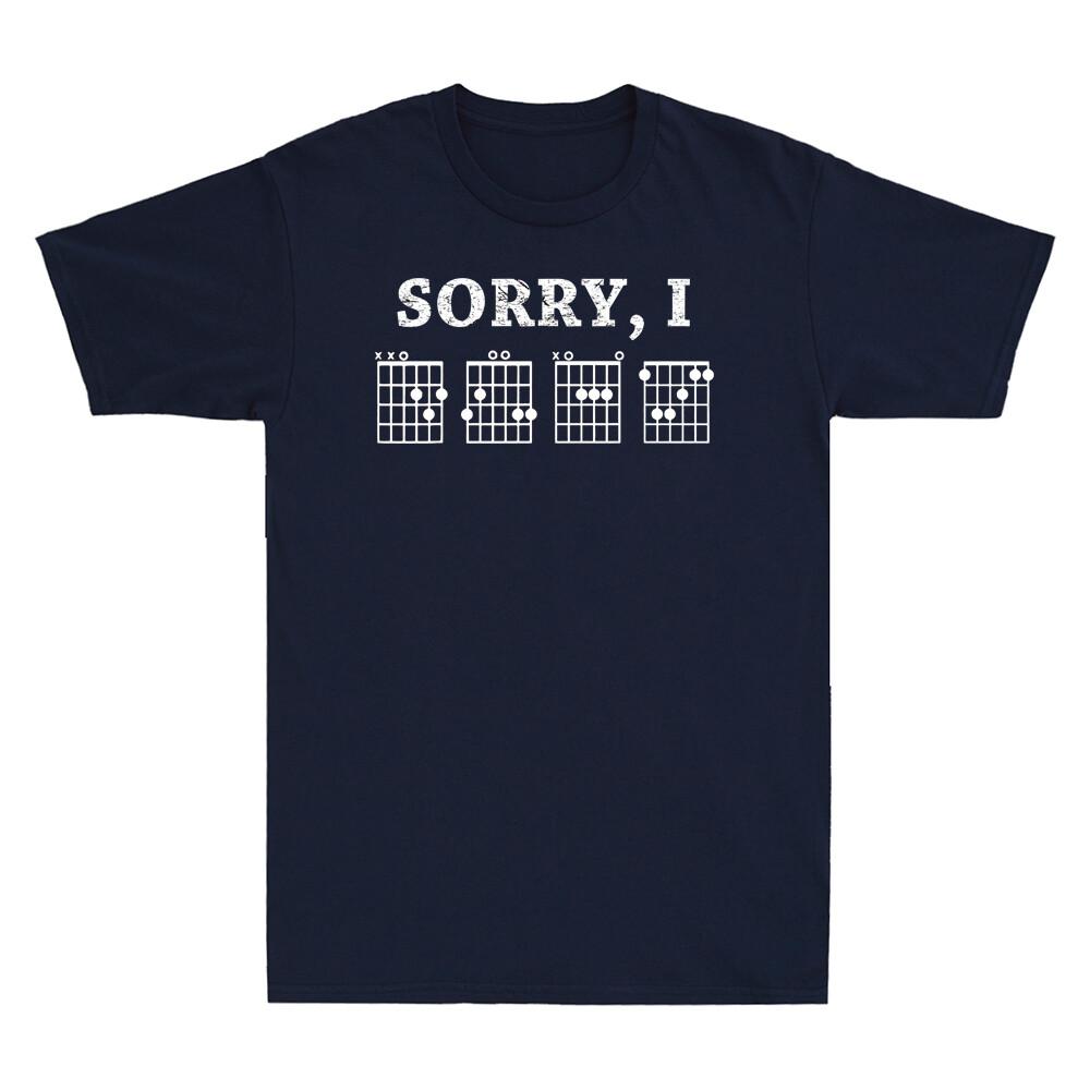 Sorry Idgaf Funny Hidden Message Guitar Chords Retro Unisexs Short Sleeve Tshirt