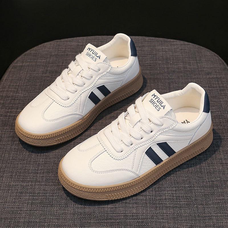 Leder Deutsche Trainingsschuhe Damen 2025 Herbst neue vielseitige flache weiße Schuhe Kinder Einzelschuhe lässige Sport-Board-Schuhe