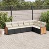 VidaXL Garden Lounge Set with Cushions 7 Pcs, Patio Sofas, Patio Furniture Set, Outdoor Furniture, Black 3227708