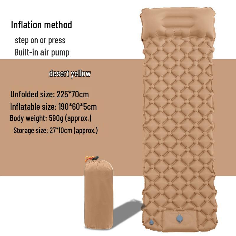 Thickened Outdoor Foldable Moisture-Proof Inflatable Tent Mat, Suitable for Single or Double Use.