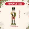 Christmas Nutcracker 25cm Solid Wood Christmas Gift Traditional Craft Wooden Nutcracker for Desk Office Shelf Bedroom Holiday