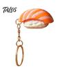 Portable Stress Reliever Keychain Pendant, Simulated Salmon Sushi Relief Toy with Hanging Healing Pendant Charm Chain, 3D Printed Food Ornament