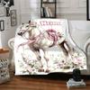 Horse With Pink Roses Home Blankets Comfortable Soft Lightweight Allseason Multipurpose Blanket For Picnics Sofas Offices Beds Living Rooms Perfect