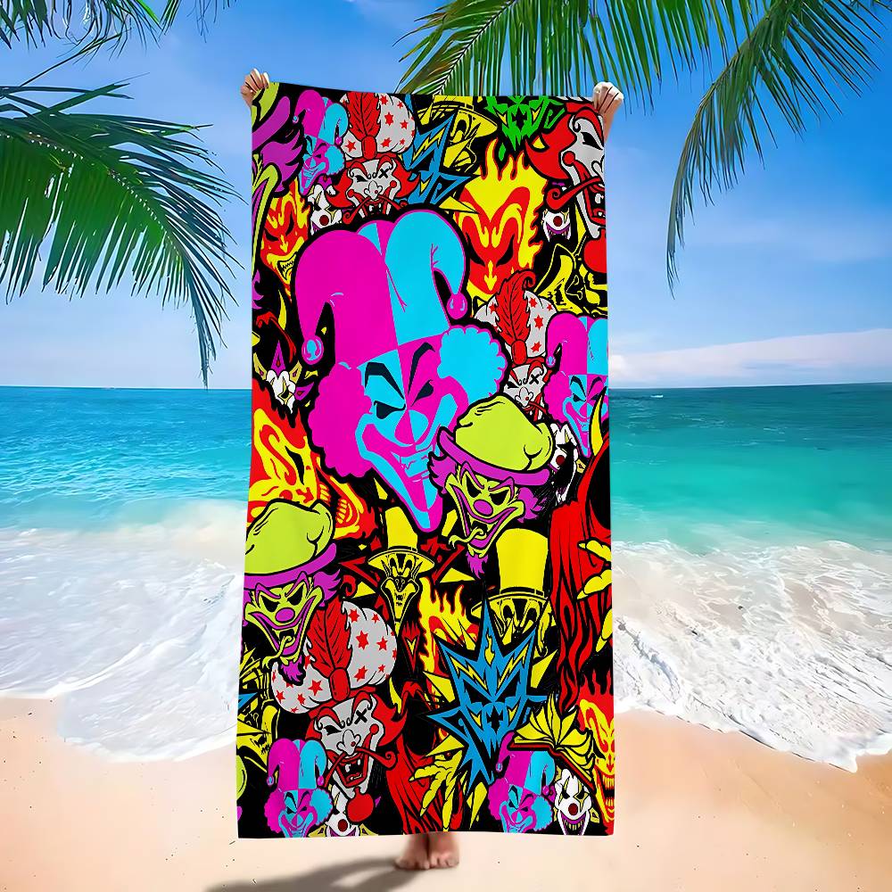 ICP Insane Clown Posse BANDA Manta de Microfibra Secagem Rápida Toalhas de Praia Impressão Oversized Super Absorvente Manta Toalha de Piscina