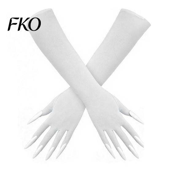 Scary Cosplay Handwear 1 Pair Halloween Ghost Claw Gloves, Long Fingernail Witch Costume Horror Character Hand Accessory, Dark Party Performance Prop