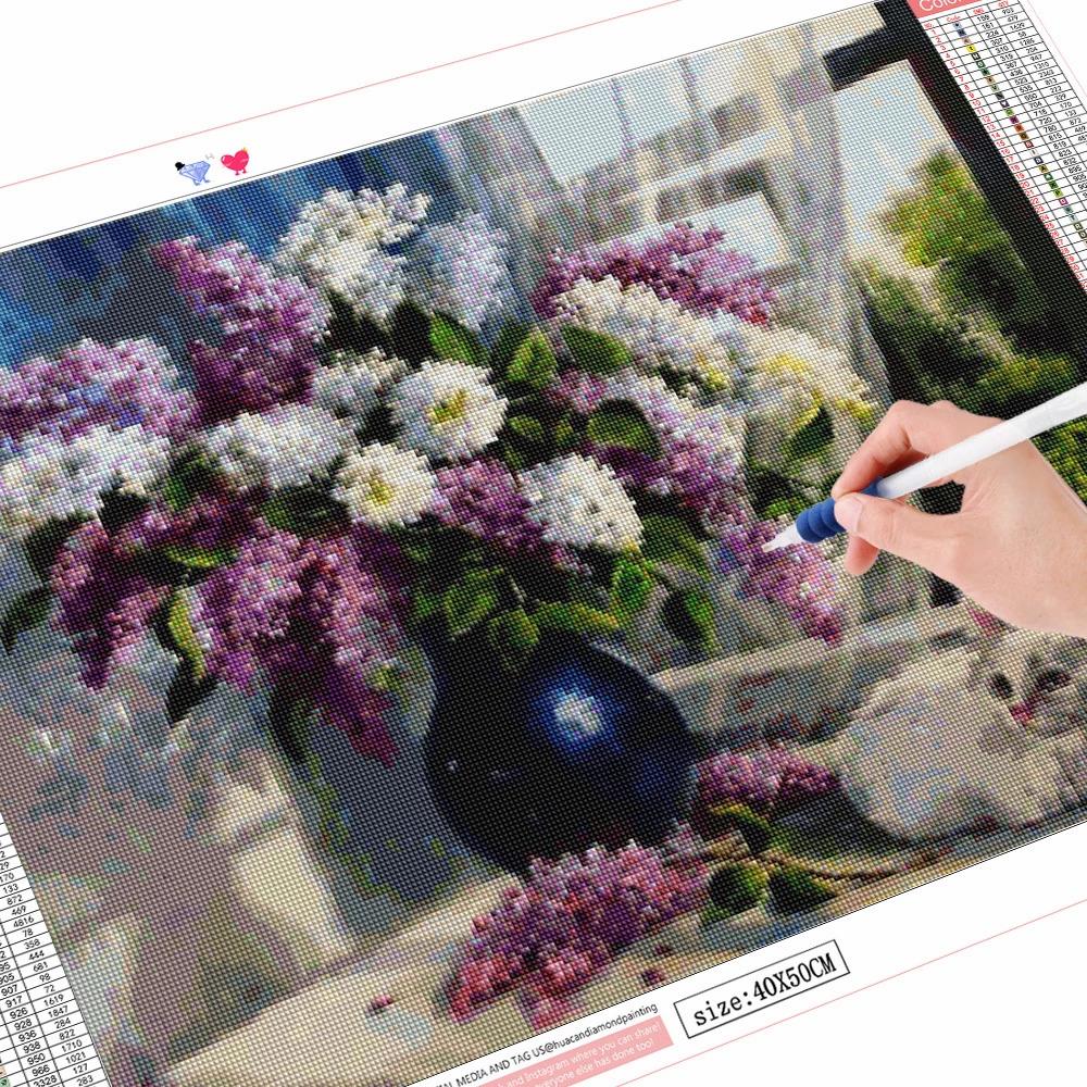 Haft diamentowy Liliowy zestaw do rękodzieła Ręcznie robiony prezent Diamentowy obraz Kwiat Pełne kwadratowe okrągłe wiertło Robótki Ręcznie robiony prezent