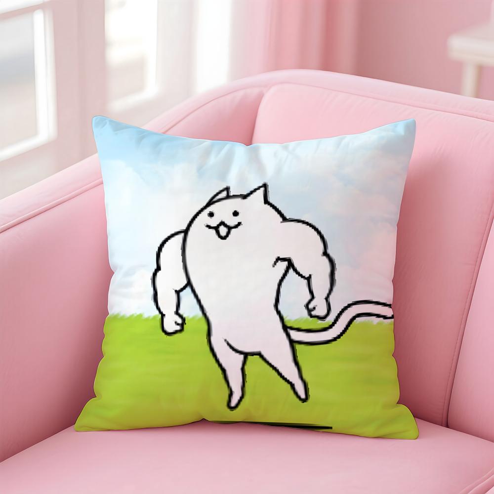 TD Cartoon Game The Battle CatsC Cushion Cover Pillow Case Soft Skin Friendly Fabric Concealed Zipper