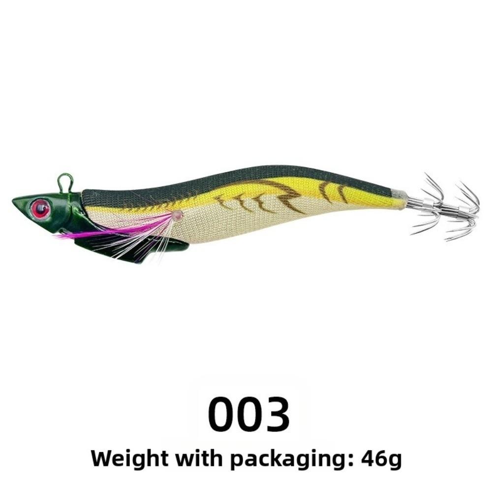 39g Weight Wooden Fishing Lure 13.4cm Length Shrimp Squid Lure Glow Fishing Lure Saltwater Fishing