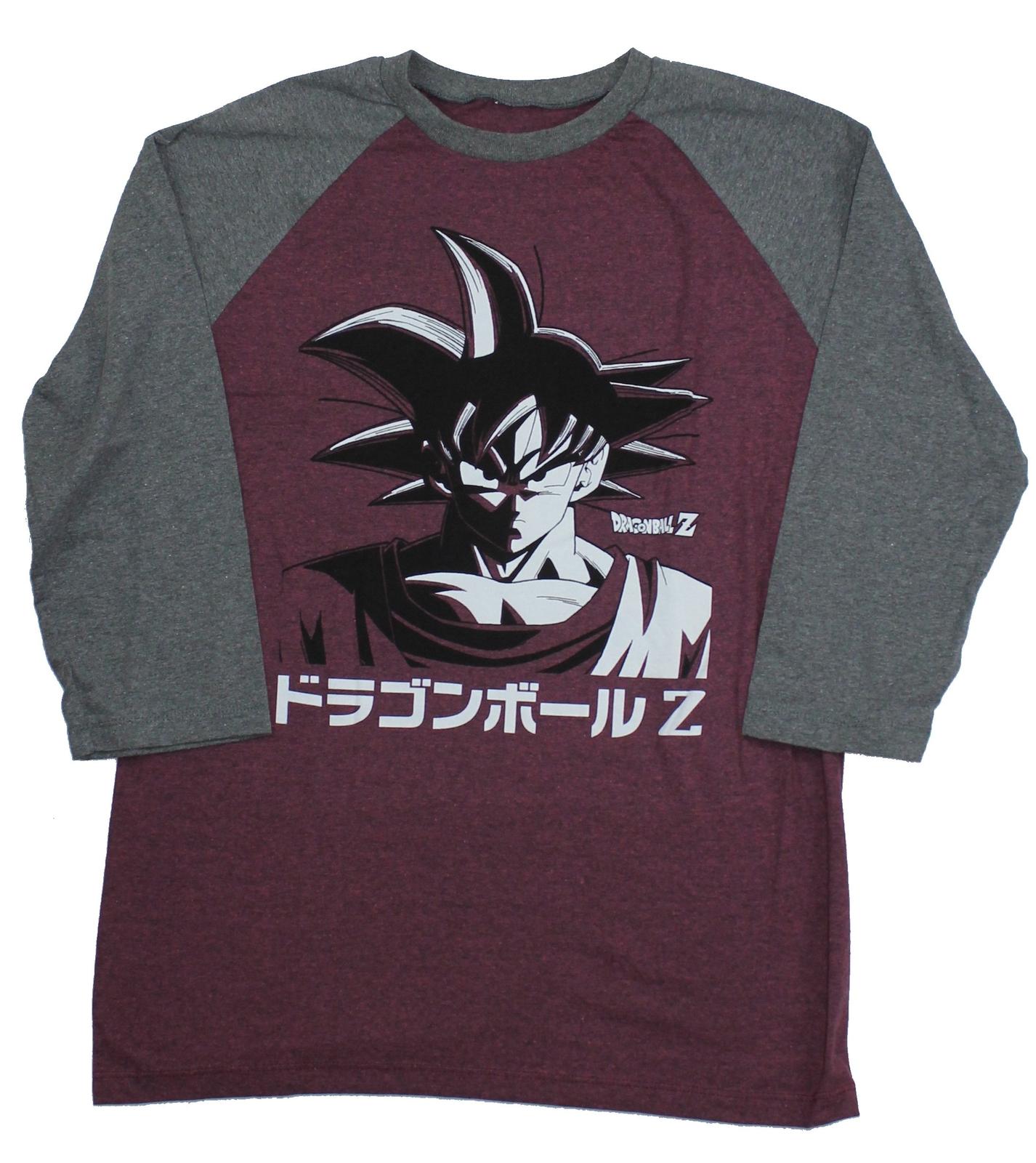 Dragon Ball Z Mens Raglan T-Shirt - Goku Kanji Face Pic XXXL