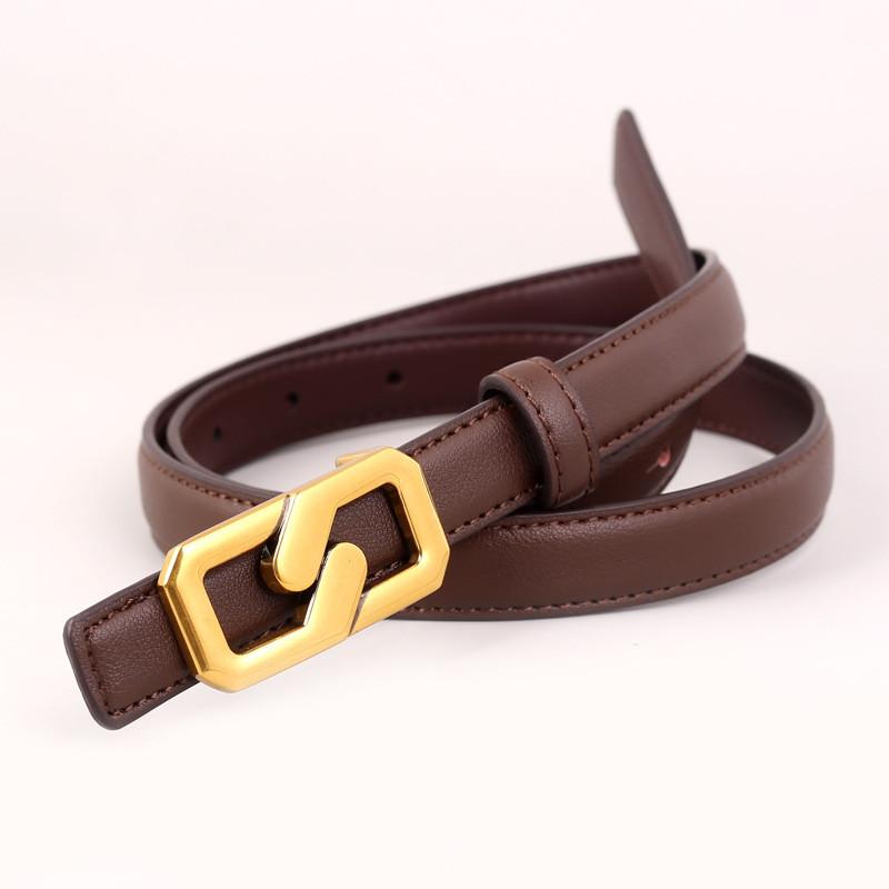 

Womens Genuine Leather Belt For Jeans With Alloy Buckle And Classic Design For Casual Wear
