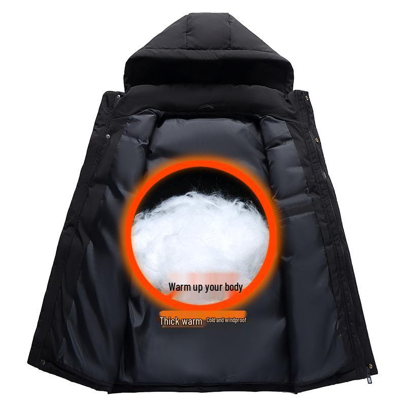 Men's Korean Style Hooded Cotton Vest with Printed Logo - Thick Sleeveless Outerwear for Autumn/Winter