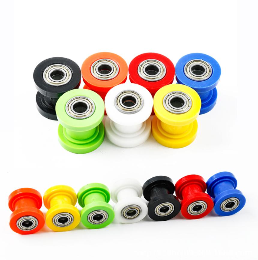 Non-slip Motorcycle 8mm Drive Chain Slider Roller Pulley Tensioner Wheel Guide for Dirt Bike Upgrade