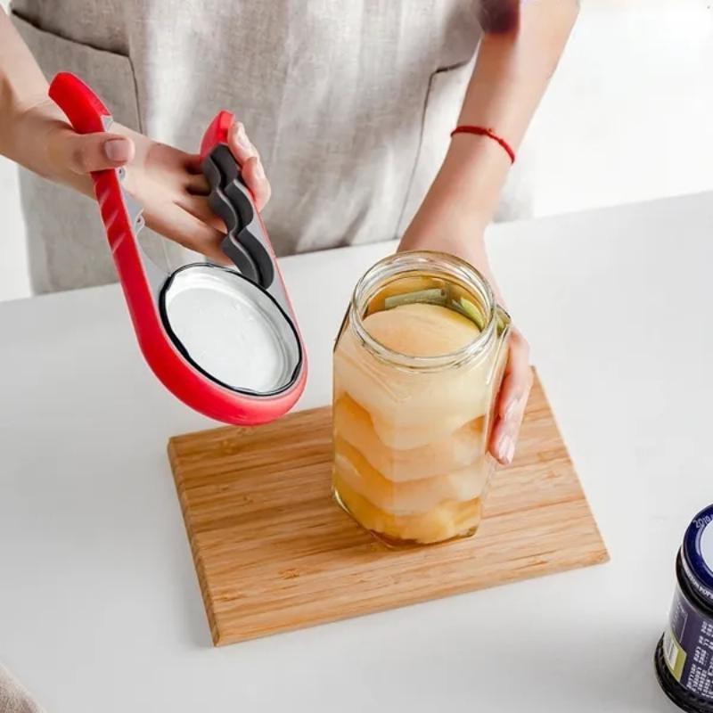 1pcs 4 In 1 Multifunctional Bottle Opener, Household Can Opener, Labor-saving Cap Opener, Cap Screwer, Kitchen Cap Remover