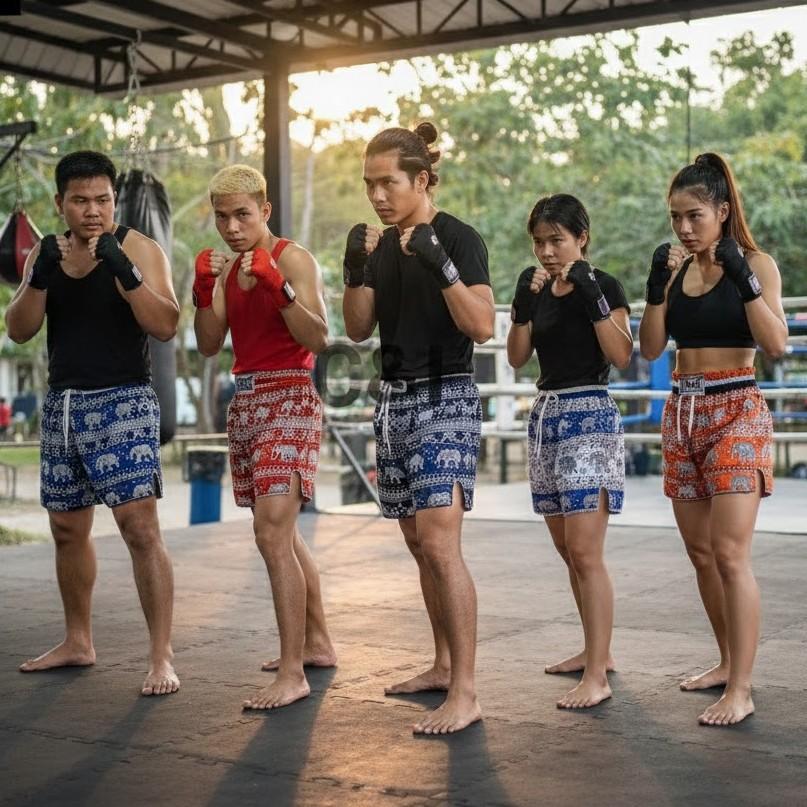 Elefantenhose Shorts Training Muay Thai Boxen Kickboxen Print Unisex Herren Damen Schnelltrocknend Kampfsport Boxer Kind Kämpfen Fitness Gym Sport Workout