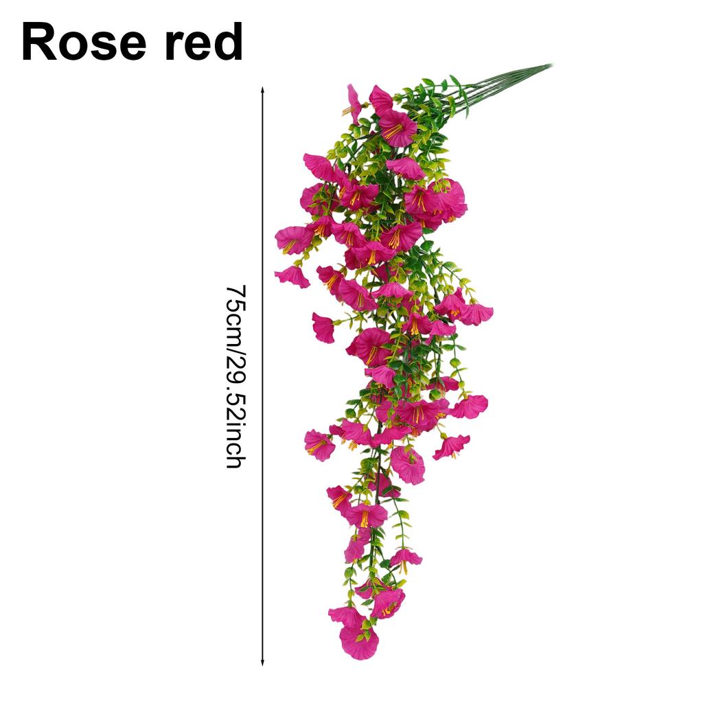 1PCS Artificial Fake Morning Glory Hanging Flowers Lifelike Outdoor Decor Garden Wall Hanging Plants Wedding Decoration