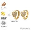 Retro Heart-Shaped Zircon Earrings Love Heart Ear Hoops Earrings for Women Charm Jewelry Gift