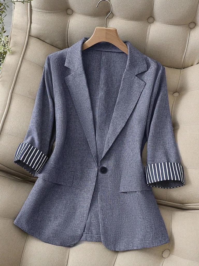 European and American Style Women's Autumn Fashion Three-Quarter Sleeve Suit Jacket