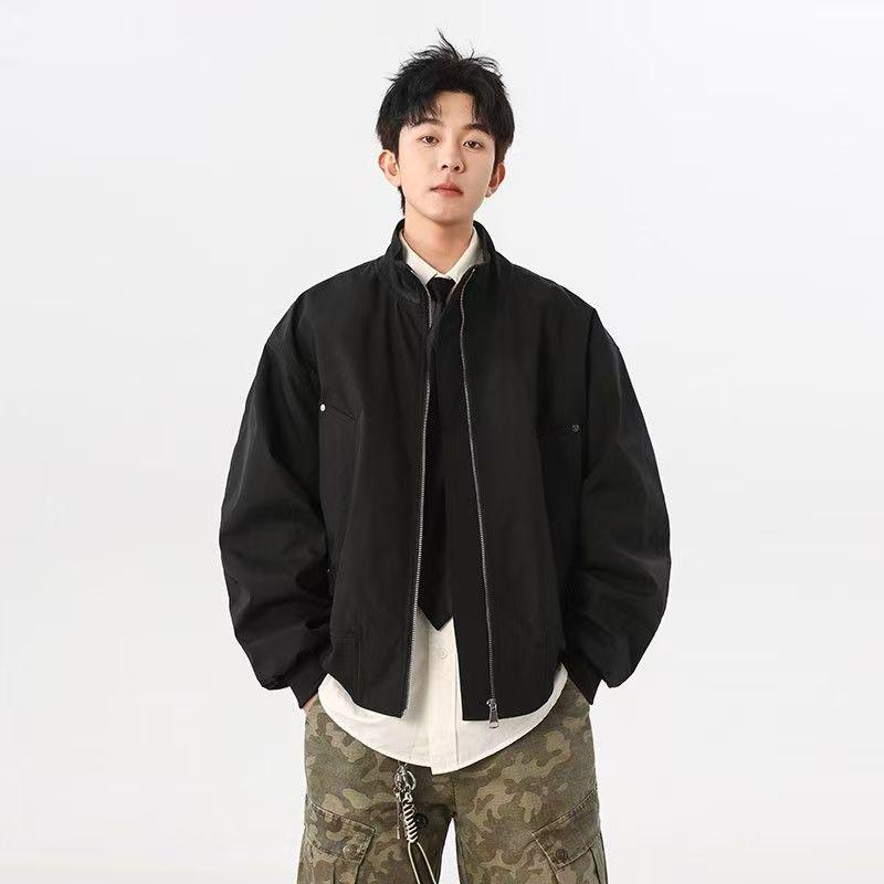 2026 Spring American High Street Loose Fit Men's Bomber Jacket – Versatile Casual Outerwear