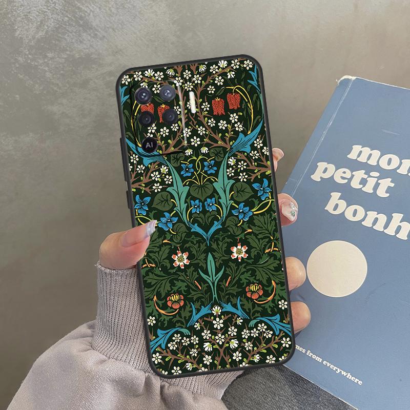William Morris Case For Oppo A40 A60 A80 A98 A78 A18 A38 A58 A16 A76 A96 A17 A77 A74 A94 A54 A57S A15 Cover