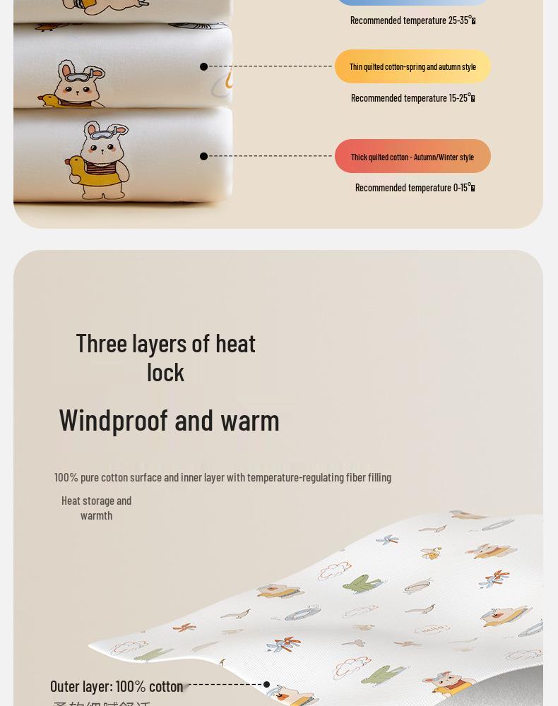 October Crystal Autumn/Winter Pure Cotton Baby Swaddle Blanket - Thick Corn Cotton Wrap for Newborns