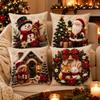 Skin-friendly Xmas Pillowcase 45cm 17in Cushion Cover 3D Illusion Christmas Pillow Covers  Bedroom