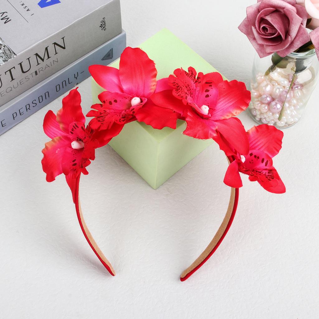 1PC Women Girls Flower Headbands Wedding Party Headdress Hair Accessories For Bridal Floral Satin Hairbands Headwear