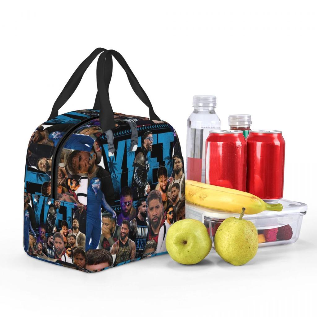 Jey Uso Yeet Wrestling Wrestler Insulated Lunch Bag for Women Office Cooler Thermal Food Box Tote Lunch Boxes Container