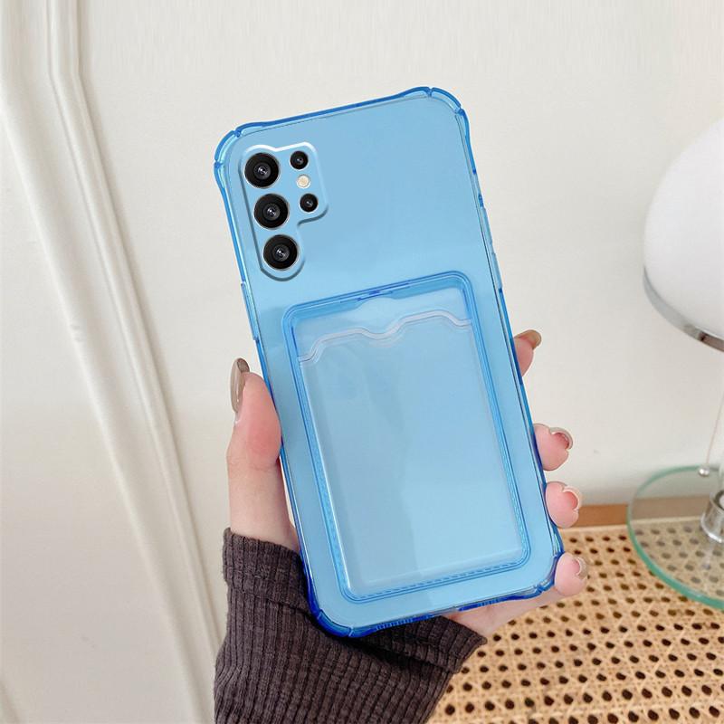 Прозорий гаманець цукеркового кольору з відділеннями для карток, чохол-тримач для Samsung Galaxy S21 S22 S23 S24 Ultra Plus, м'яка силіконова кришка