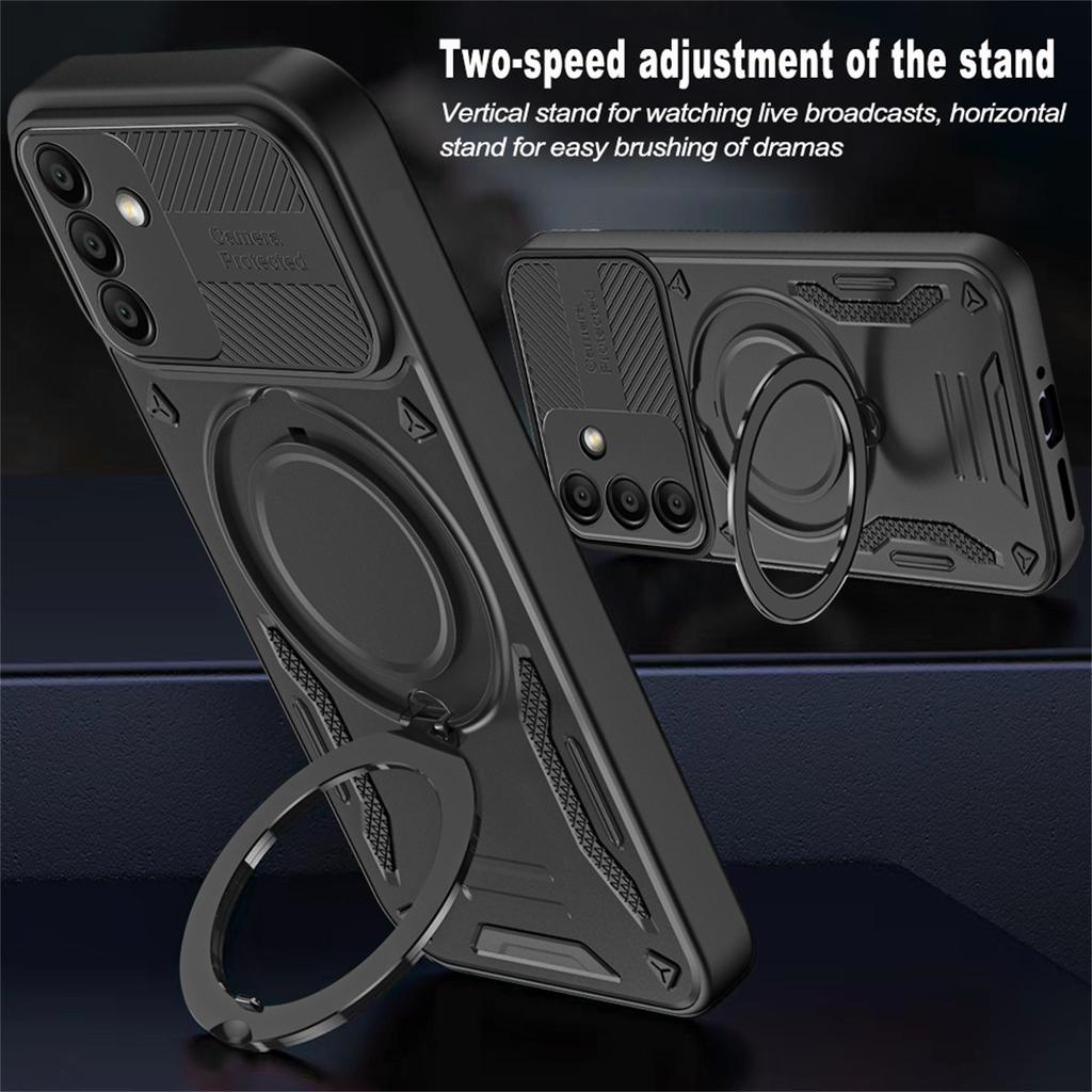 Armor Magnetic Case For Samsung Galaxy A16 Camera Protection Ring Bracket Bumper Stand Holder Cover