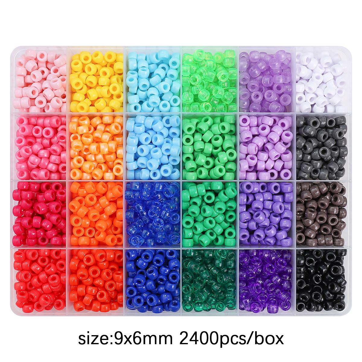

2400 шт./коробка Акриловые бусины для DIY браслета, ожерелья, аксессуары для изготовления ювелирных изделий 9x6mm 2400pcs разноцветный