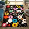 Vinyl Record Design Polyester Carpet,  Crystal Velvet Floor Mat, Anti-Slip Area Rug for Bedroom, Living Room, Home Decor