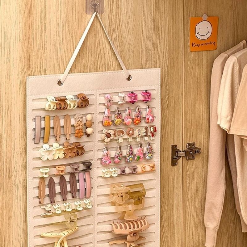 Simple Headwear Storage Hanging Bag, Felt Hair Clip Hanging Sorting Bag, Hair Clip Door Jewelry Storage Bag