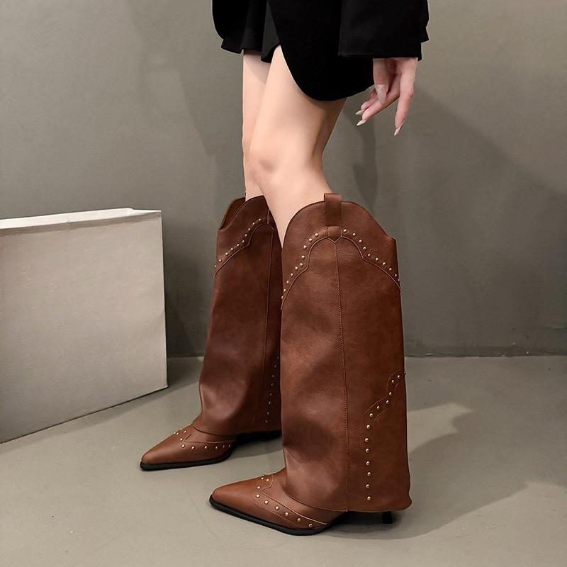 Sleeve Slim-heel Single Boots Autumn New Pointed Toe Anti-slip Wear-resistant Tall Boots