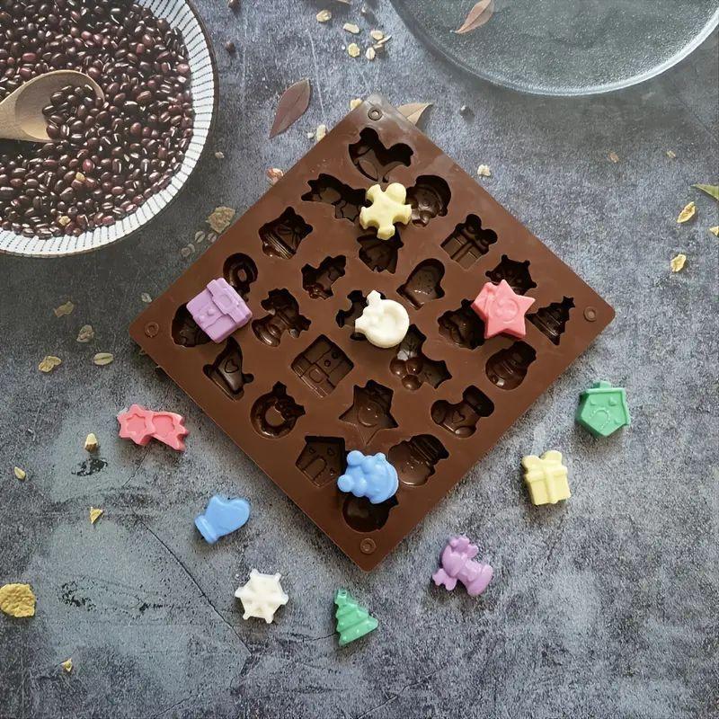 1 Stück Antihaft-Weihnachtsschokoladenform - 25 Vertiefungen für köstliche Weihnachtsleckereien Weihnachtliches Kunsthandwerk
