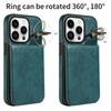 Applicable To iPhone15PRO Lychee Pattern Ring Buckle Up and Down Samsung S23U Card Bag Card Holder Mobile Phone Case