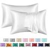 Luxurious Solid Color Satin Pillow Cases Set High Quality Soft Hypoallergenic Fabric
