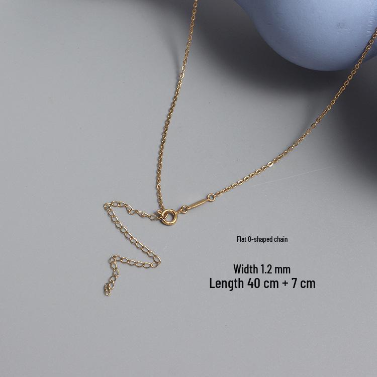 18K Gold Stainless Steel Electroplated Necklace with Round Bead and Lips Chain for DIY Jewelry.