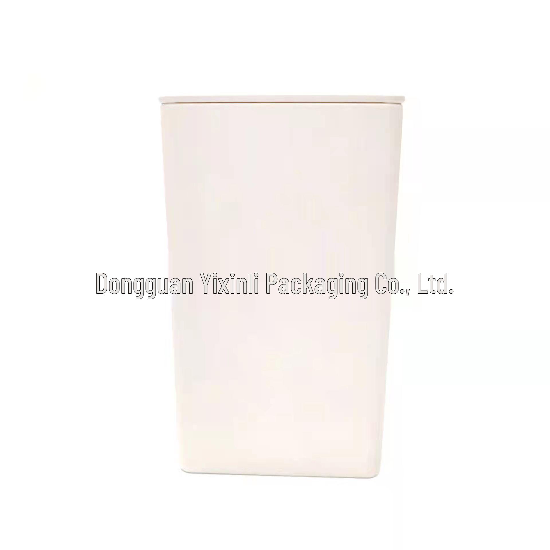 Bamboo Grain Tea and Coffee Iron Can with Wood Lid - Eco-Friendly Metal Packaging for Candy