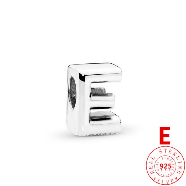 Autentické stříbro 925 Anglické písmeno AZ 26 abeceda klasické korálky vhodné originální módní náramek s přívěskem DIY dámské šperky