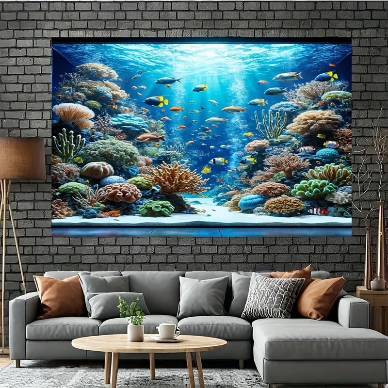 1 Underwater World Photography Background Cloth - Wall Paintings for Living Room Bedroom and Office Decoration