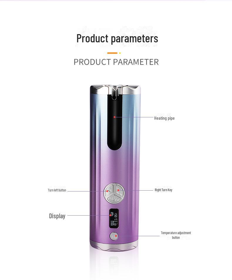 Wireless Portable Automatic Curling Iron – Negative Ion, Hair-Safe, for Big Waves