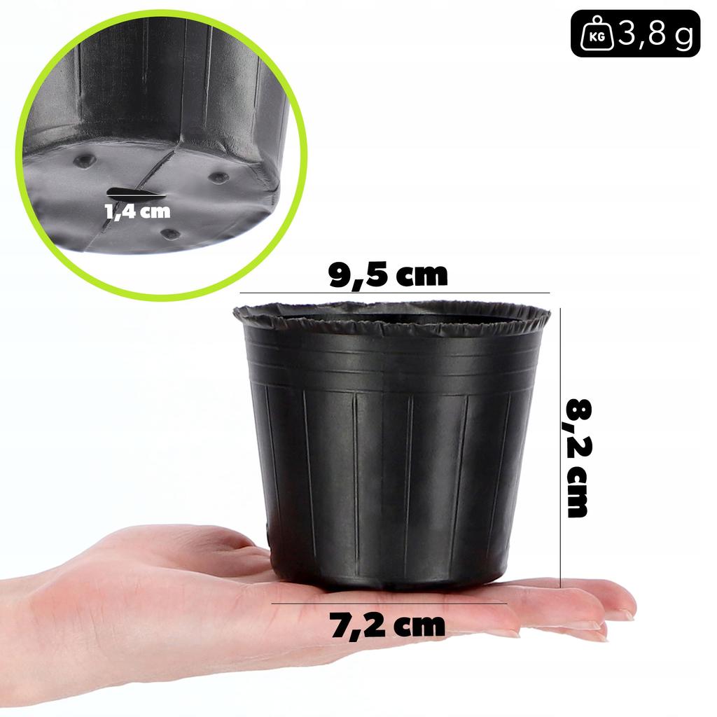 KADAX 100x Doniczka Produkcyjna Doniczki 9cm Na Rozsady Sadzonki miękka