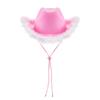Wide Brim Western Cowboy Hat Furry Trim Top Hat Classic Cowgirl Hat  Street Party