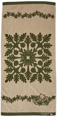 Mom Island Bath Towel Hawaiian Quilt Pattern Hello Kitty Lei Mom X Hello 86103573 86103573C Uru Beige Width 60cm X Height 120cm [Cathy Style] & (Cathy