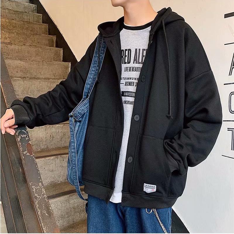 Men's Casual Hooded Cardigan: Autumn/Winter Hong Kong Style College Sports Jacket
