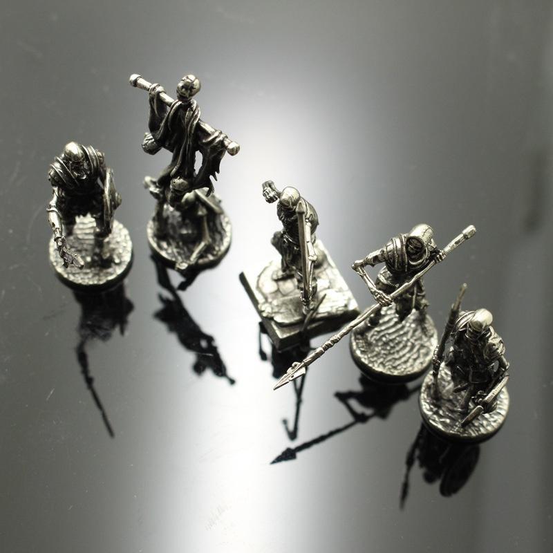 Copper Skeleton Legion Figurines Miniature Decoration Retro Metal Skull Soldier Army Statue Desk Toy Ornament